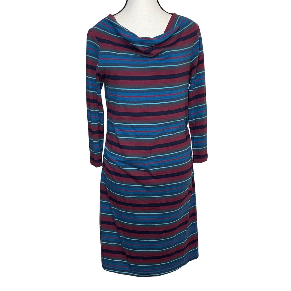 Patagonia Womens Striped Organic Cotton‎ Cowl Dress Medium Boho Gorpcore Stretch